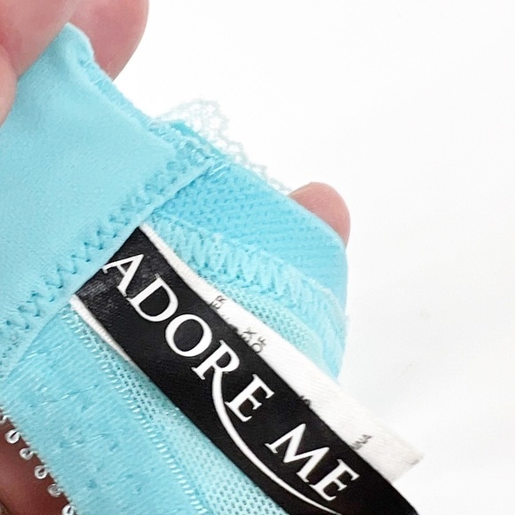 ✅ ADORE ME TURQUOISE AND WHITE LACE BRA WITH UNDERWIRE SIZE 34D - Picture 7 of 7